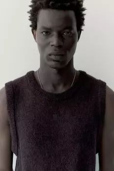 Жилет-Свитер свободной вязки H&M, красный