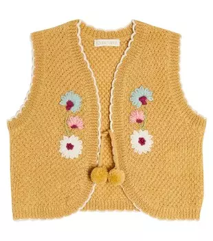 Жилет-свитер Sylna с вышивкой Louise Misha, желтый