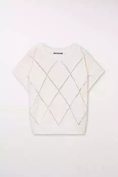 Жилет-свитер в клетку LUISA CERANO, цвет chalk