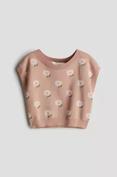 Жилет-Свитер жаккардовой вязки H&M, бежевый