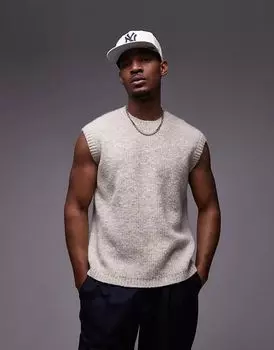 Жилет свободного кроя в камне Topman