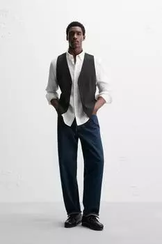 Жилет свободного покроя ZARA, черный