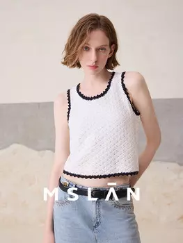 Жилет свободный женский Mslan с круглым вырезом