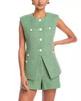 Жилет Tamara Angled Front Veronica Beard, зеленый