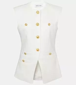Жилет Tamara из смесового льна Veronica Beard, белый