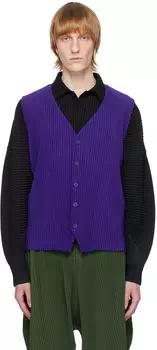 Жилет темно-синего цвета со складками 1 Homme Pliss Issey Miyake