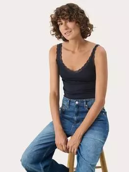 Жилет-топ с кружевной отделкой jelona Part Two, темно-синий