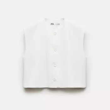 Жилет-топ Zara ZW Collection Buttoned, светло-бежевый