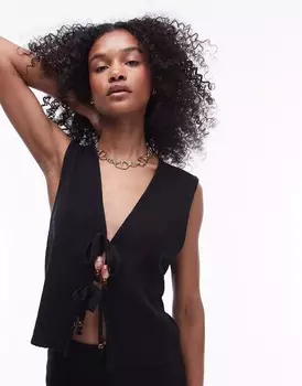 Жилет Topshop Knit Bead Detail, черный