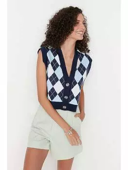 Жилет trendyol, цвет dunkelblau/hellblau