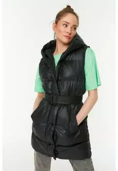 Жилет Trendyol с ремнем на талии, черный