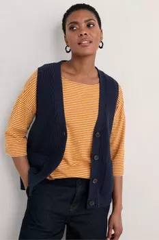 Жилет трикотажный в рубчик Swanpool Seasalt Cornwall, синий