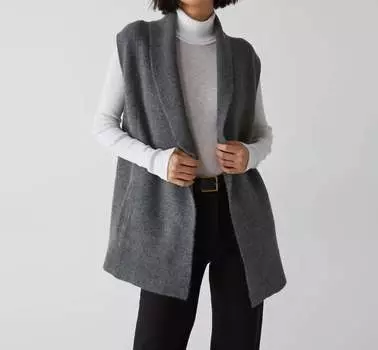 Жилет Tyler Open Front серого цвета Michael Stars