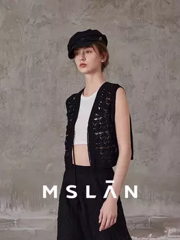 Жилет укороченный Mslan с кисточкой, черный