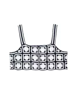 Жилет укороченный MSlan вязаный, темно-синий