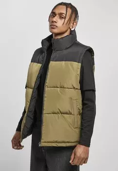 Жилет Urban Classics BLOCK PUFFER VEST, цвет Black/Tiniolive