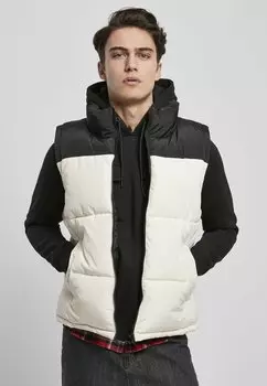 Жилет Urban Classics ЖИЛЕТ BLOCK PUFFER, цвет black/whitesand
