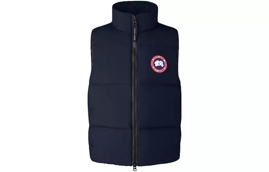 Жилет утепленный Canada Goose с логотипом, темно-синий