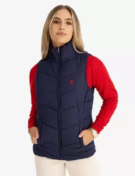 Жилет утепленный U.S. Polo Assn. Curve Puffer, темно-синий