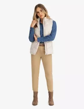 Жилет утепленный U.S. Polo Assn. Curve Puffer, серо-бежевый