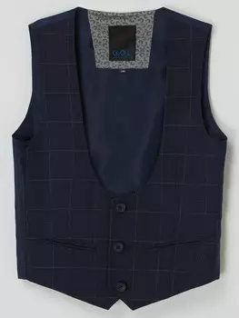 Жилет узкого кроя в клетку G.O.L., синий