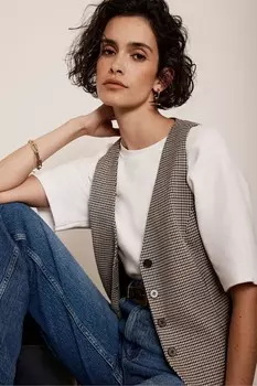 Жилет в клетку Mint Velvet, бежевый