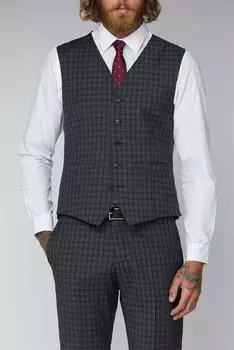 Жилет в клетку Tailor Fit Lambeth Gibson London, серый