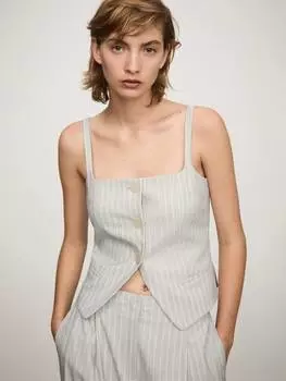 Жилет в полоску от hortens Mango, синий/белый