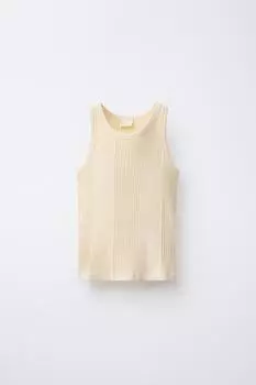 Жилет в рубчик с этикеткой ZARA, желтый