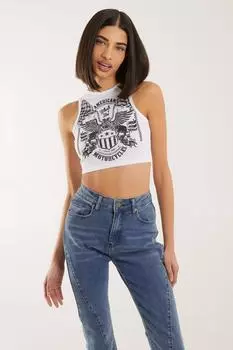 Жилет в рубчик с принтом Pink Vanilla, белый