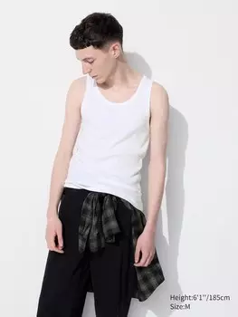 Жилет в рубчик сухого цвета Uniqlo, белый