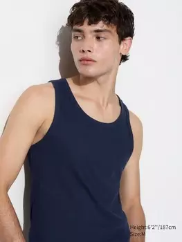 Жилет в рубчик сухого цвета Uniqlo, синий