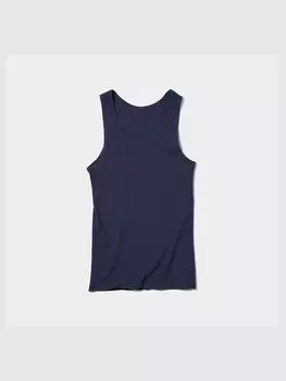 Жилет в рубчик сухого цвета Uniqlo, синий