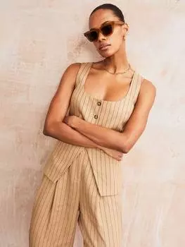 Жилет в тонкую полоску от изабеллы VIVERE, бежевый