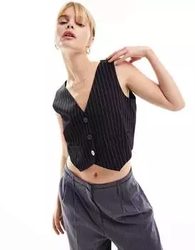 Жилет в тонкую полоску с пуговицами Miss Selfridge