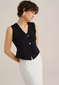Жилет WE Fashion, черный