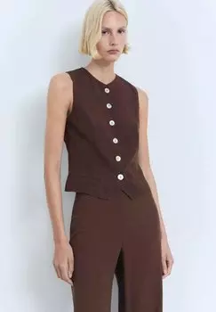 Жилет WITH BUTTONS Mango, коричневый
