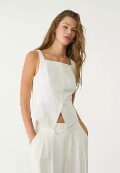 Жилет WITH DETAIL Stradivarius, белый