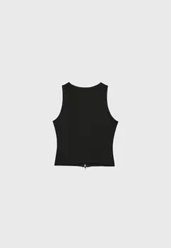 Жилет WITH DOUBLE ZIP Stradivarius, черный