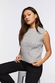 Жилет вязаной вязки Forever 21, серый