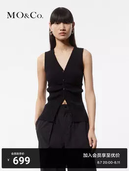 Жилет вязаный Moco 2024 с V-образным вырезом, серый