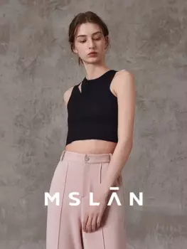 Жилет вязаный Mslan без рукавов, мятно-зеленый