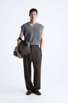 Жилет вязки букле ZARA, серый