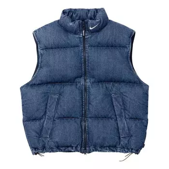 Жилет x nike denim puffer vest 'navy red white' Supreme, синий