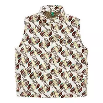 Жилет x the north face down vest 'ivory brown' Gucci, белый