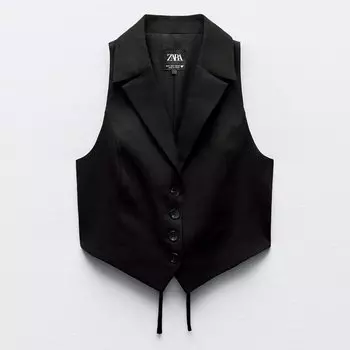 Жилет Zara Fitted Cut-out, черный