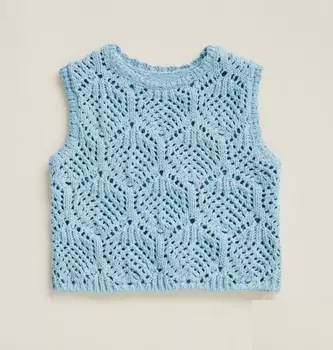 Жилет Zara Timelesz Open-knit, голубой