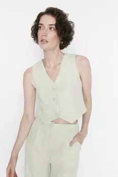 Жилет - Зеленый - Базовый Trendyol