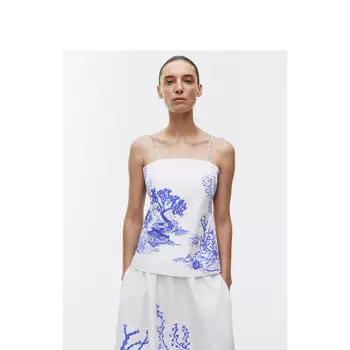 Жилет женский Arket с принтом, белый / синий