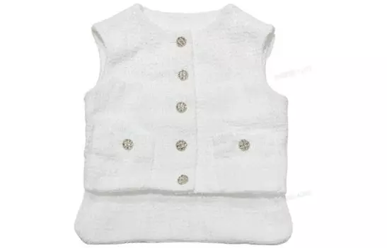 Жилет женский Chanel на пуговицах, белый